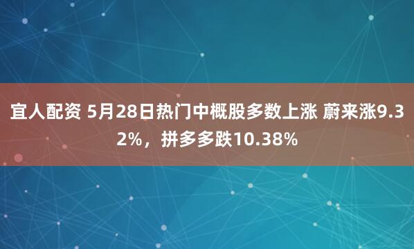 宜人配资 5月28日热门中概股多数上涨 蔚来涨9.32%，拼多多跌10.38%